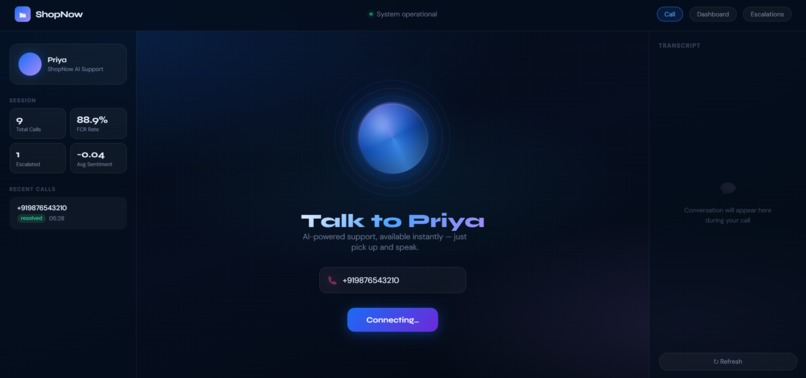 ShopNow Voice Agent – screenshot 1