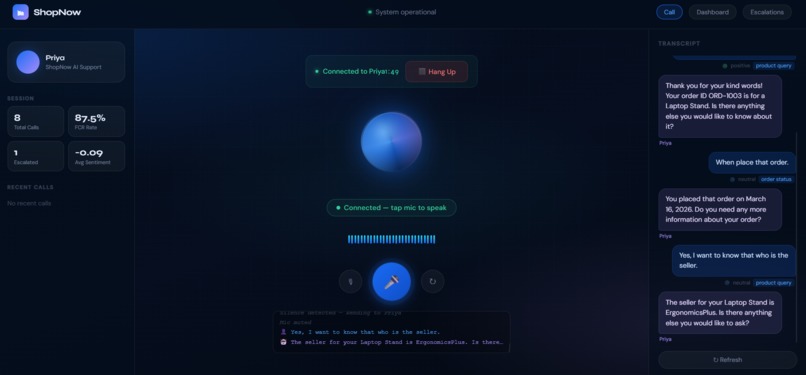 ShopNow Voice Agent – screenshot 2
