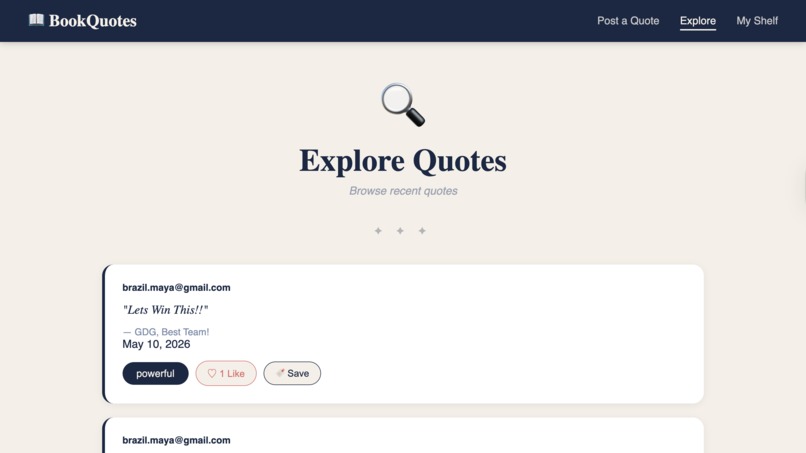 BookQuotes App – screenshot 2