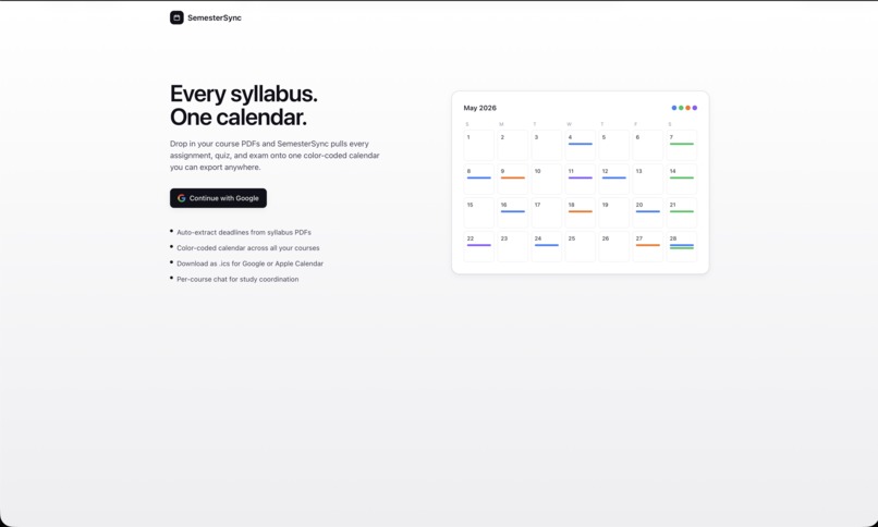 SemesterSync – screenshot 1