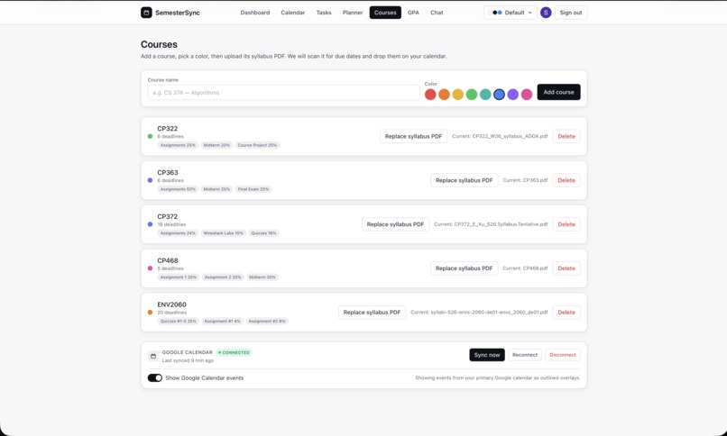 SemesterSync – screenshot 3