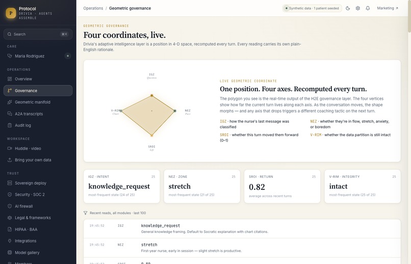 Drivia Healthcare Coach — Sovereign Care-Team Agent – screenshot 2