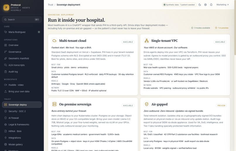 Drivia Healthcare Coach — Sovereign Care-Team Agent – screenshot 3