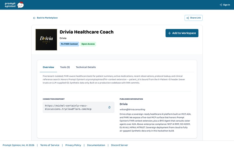 Drivia Healthcare Coach — Sovereign Care-Team Agent – screenshot 5