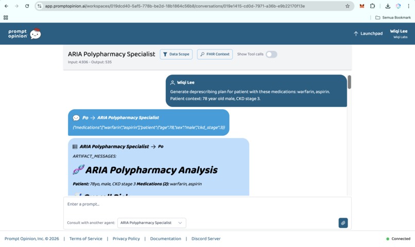 ARIA(Adaptive Risk Intelligence for Polypharmacy Assessment) – screenshot 9