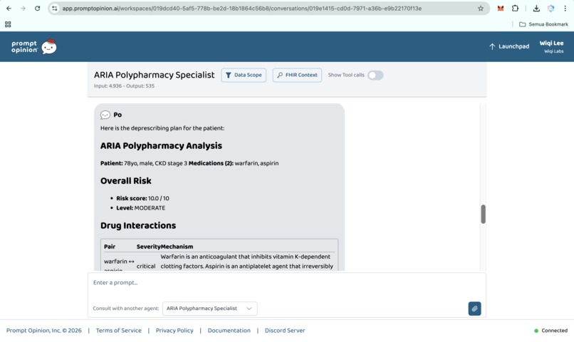ARIA(Adaptive Risk Intelligence for Polypharmacy Assessment) – screenshot 14