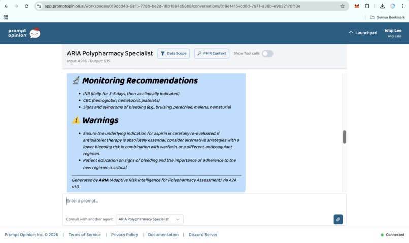 ARIA(Adaptive Risk Intelligence for Polypharmacy Assessment) – screenshot 13