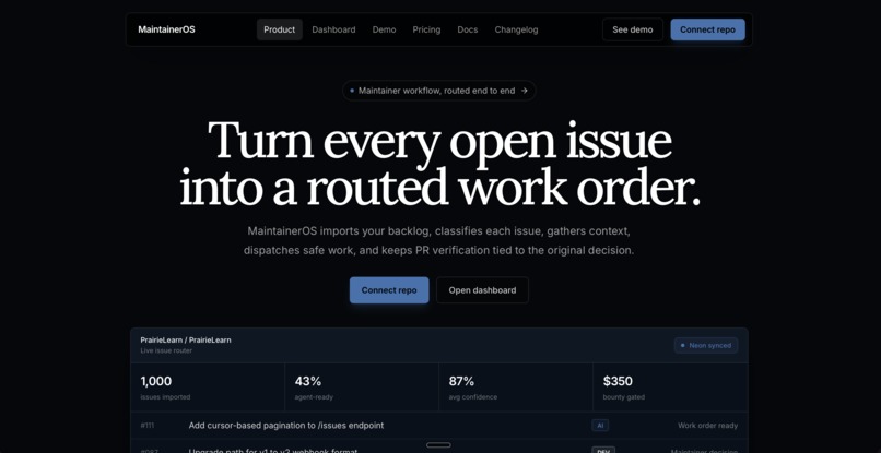MaintainerOS – screenshot 1