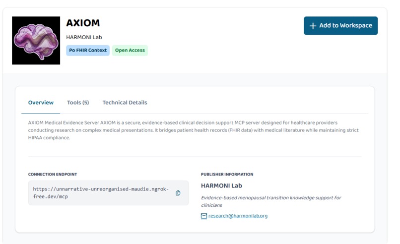 AXIOM Medical Evidence MCP – screenshot 1