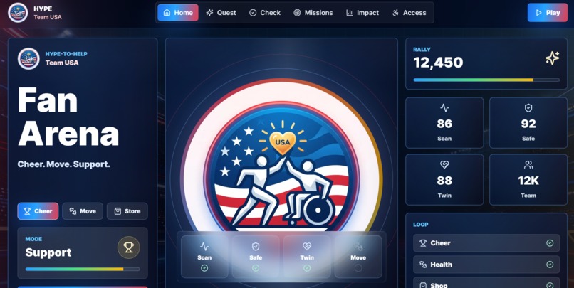 Hype-to-Help: Team USA Fan Impact League – screenshot 1