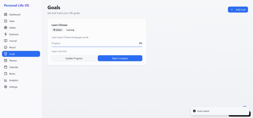 Personal Life Operating System – screenshot 2