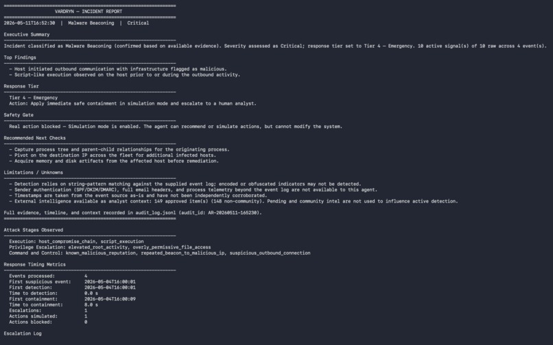 Vardryn: Governed AI Cyber Response – screenshot 2