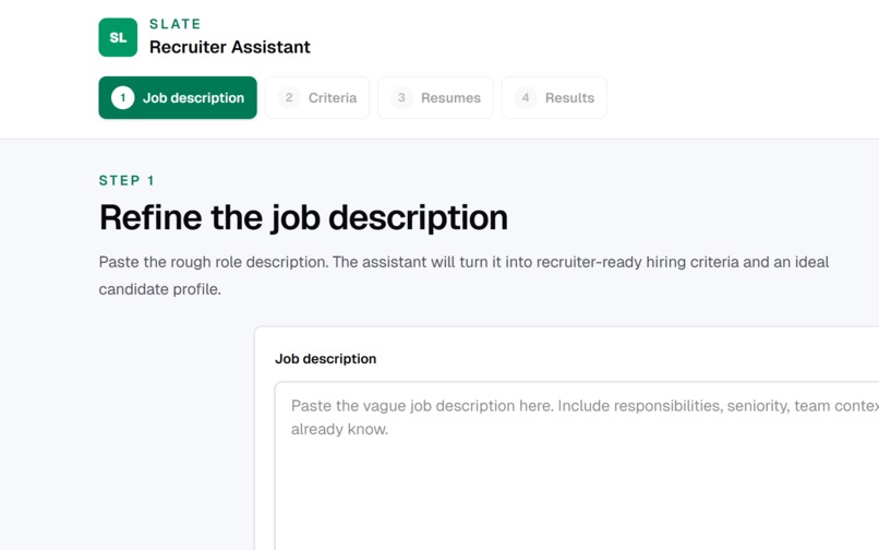 SLATE recruiting assistant – screenshot 1