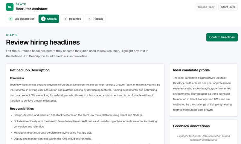 SLATE recruiting assistant – screenshot 2