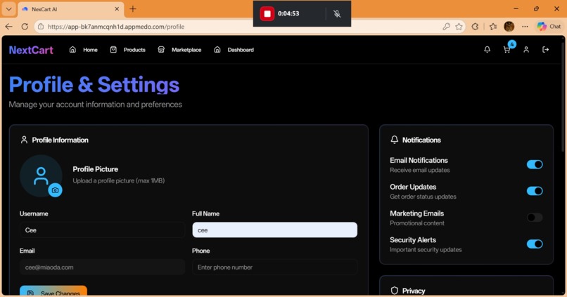 NextCart – screenshot 1