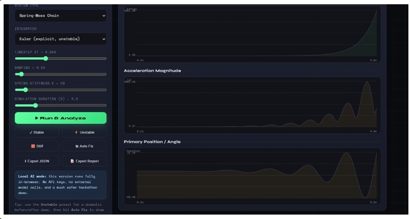 PhysiX AI — AI Agent for Debugging Simulation  – screenshot 2