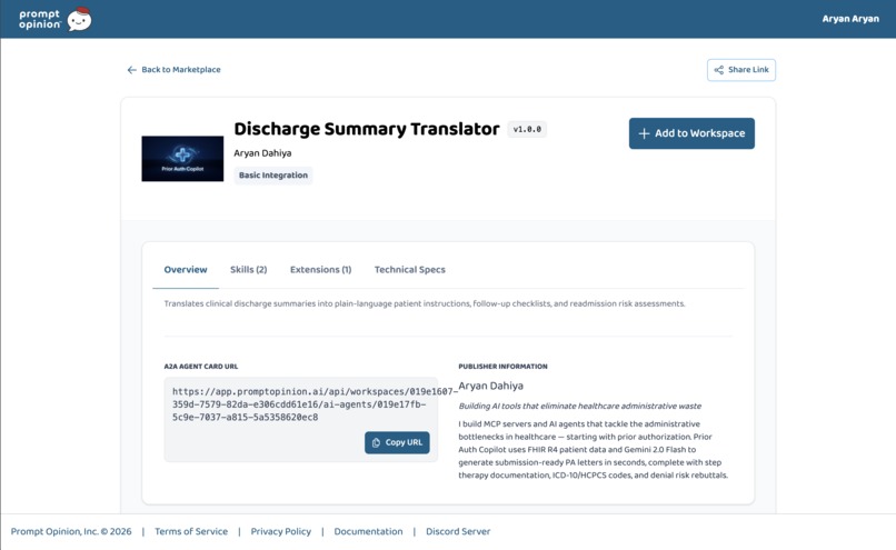Discharge Summary Translator – screenshot 1