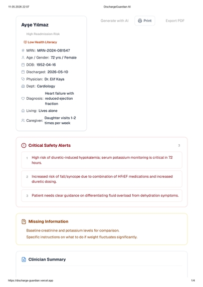 DischargeGuardian AI – screenshot 2