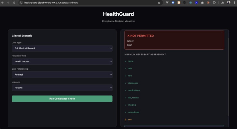 HealthGuard: AI Regulatory Compliance for Healthcare – screenshot 1