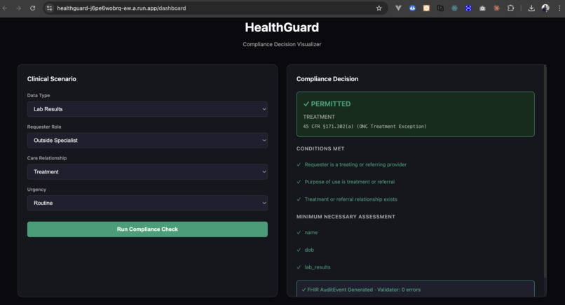 HealthGuard: AI Regulatory Compliance for Healthcare – screenshot 3
