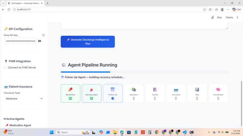 DischargeAI Multi-Agent FHIR Discharge Coordinator – screenshot 3