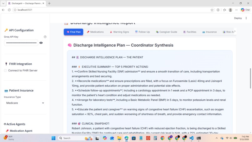 DischargeAI Multi-Agent FHIR Discharge Coordinator – screenshot 4