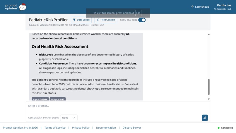 PediatricRiskProfiler – screenshot 2