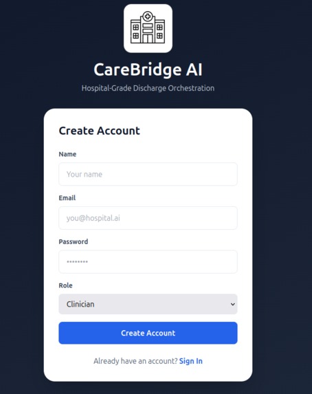 CareBridge AI: Clinical Discharge Orchestration Platform – screenshot 1