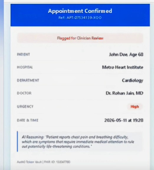 Symptom Classify & Hospital Booking Agent  – screenshot 1