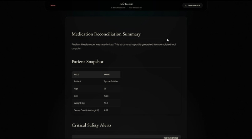SafeTransit — Clinical AI Agent for Discharge Safety – screenshot 6