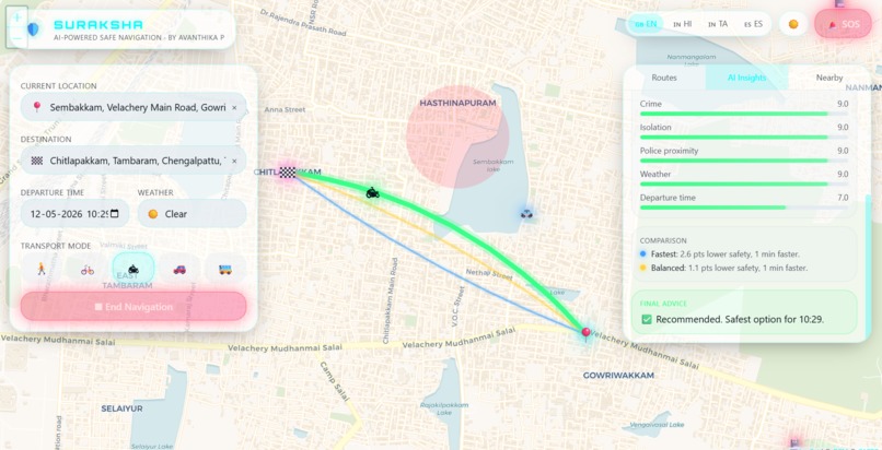 SURAKSHA – AI-Driven Safe Routing System – screenshot 4