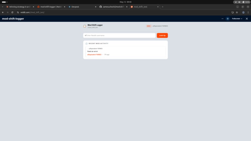 Mod-shift-logger – screenshot 2