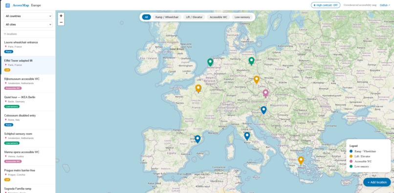 AccessMap Europe – screenshot 1