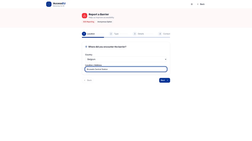 AccessEU – screenshot 1