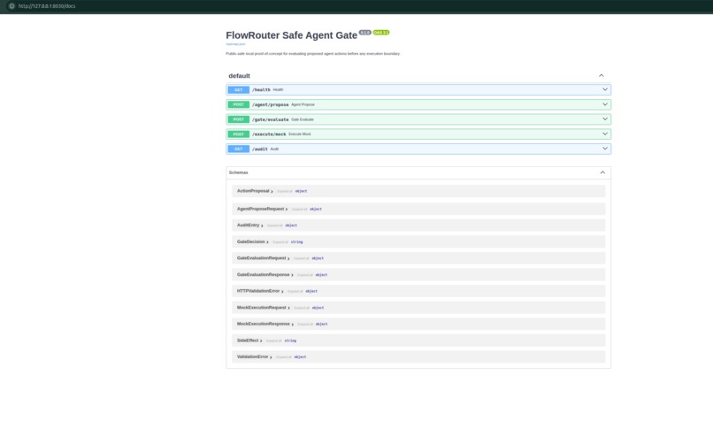 FlowRouter Safe Agent Gate – screenshot 1