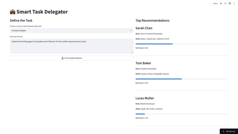 Smart Task Delegator – screenshot 1