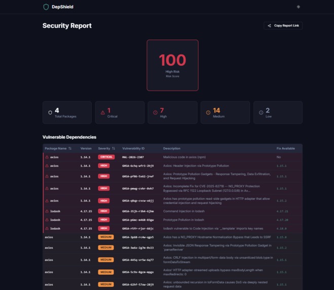 DepShield – screenshot 1