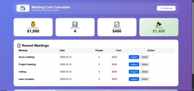 Meeting Cost Calculator – screenshot 2