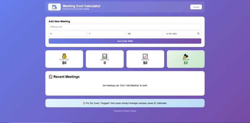 Meeting Cost Calculator – screenshot 4