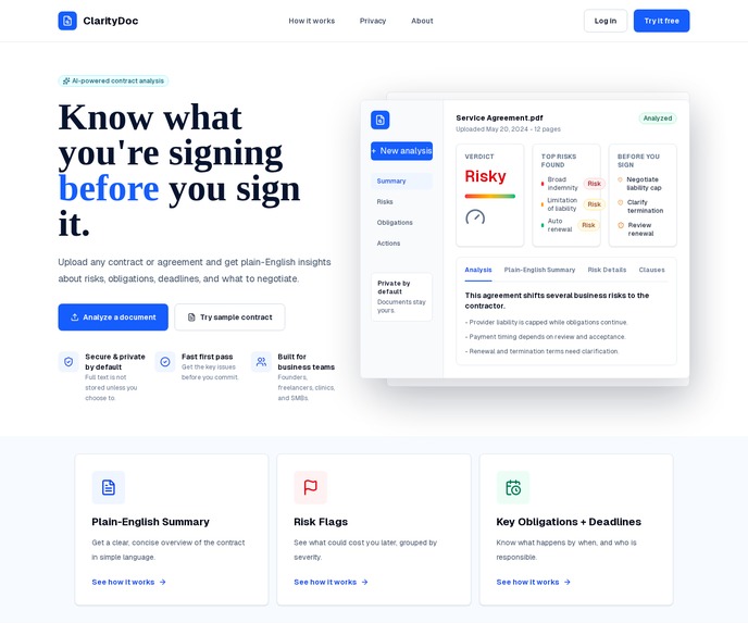 ClarityDoc – screenshot 1