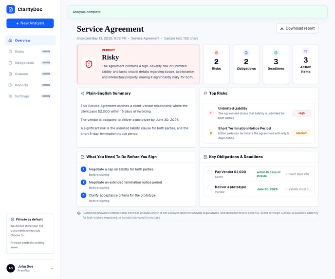 ClarityDoc – screenshot 2