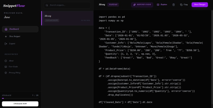 SnippetFlow – screenshot 2