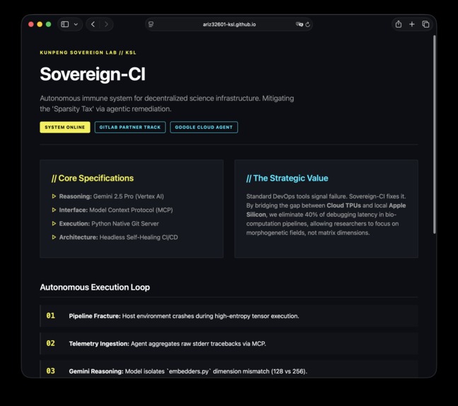 Sovereign CI: Autonomous DevOps Self-Healing Agent – screenshot 1