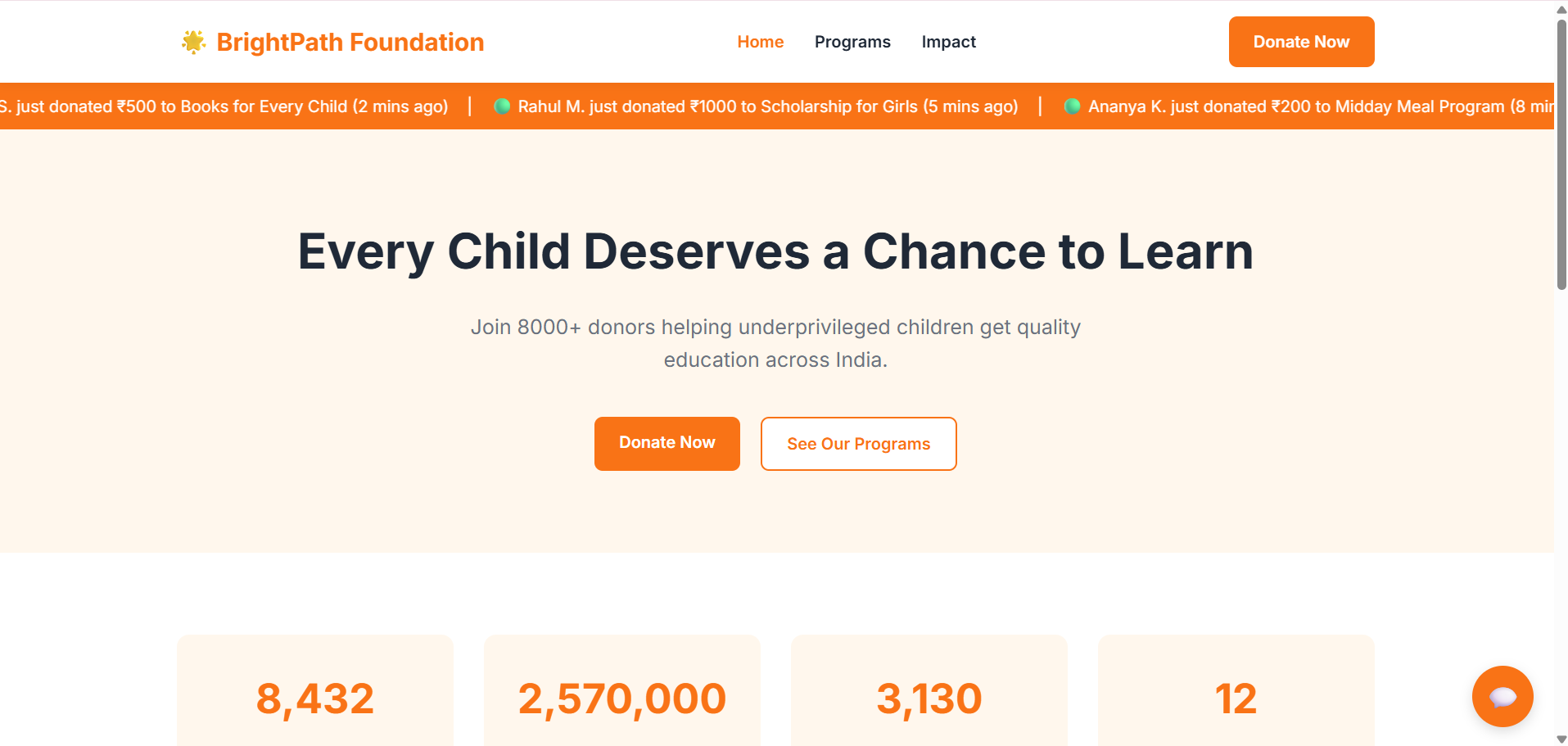 Bright path foundation | Devpost