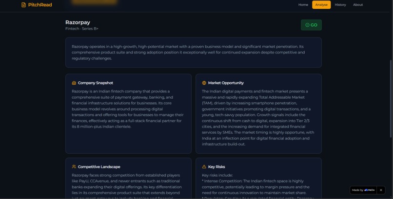 PitchRead | AI Due Diligence Briefs in 60 Seconds – screenshot 3
