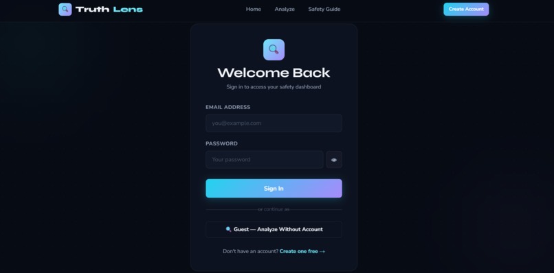 AI-powered Digital Safety Website (TruthLens AI) – screenshot 2