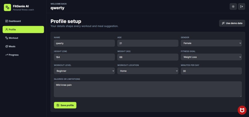 FitGenie AI – screenshot 1