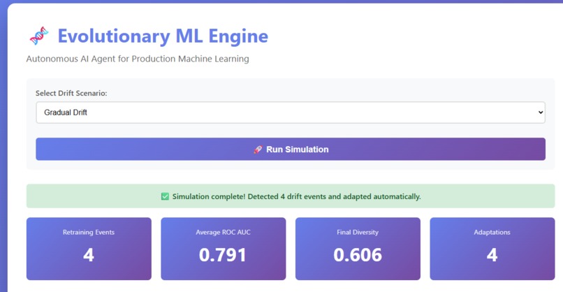 Evolutionary ML Engine – screenshot 1