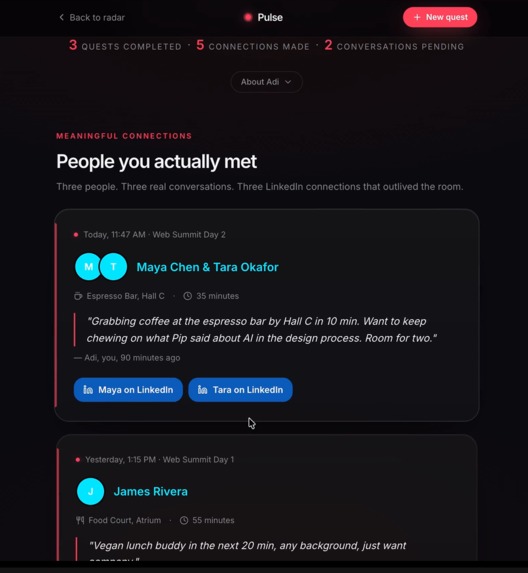Pulse - A Real Time Web Summit Networking Radar – screenshot 12