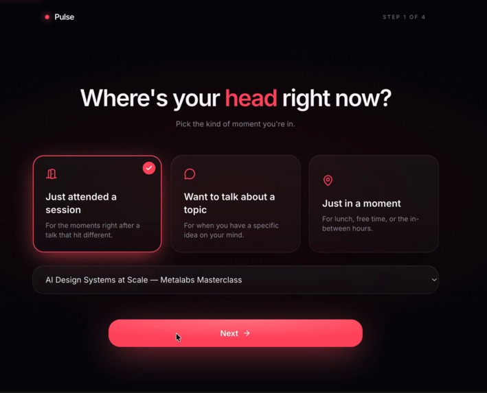 Pulse - A Real Time Web Summit Networking Radar – screenshot 1